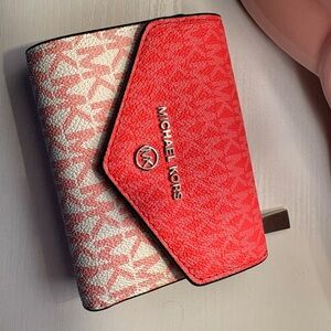 Michael Kors Coral and Cream Women's Wallet